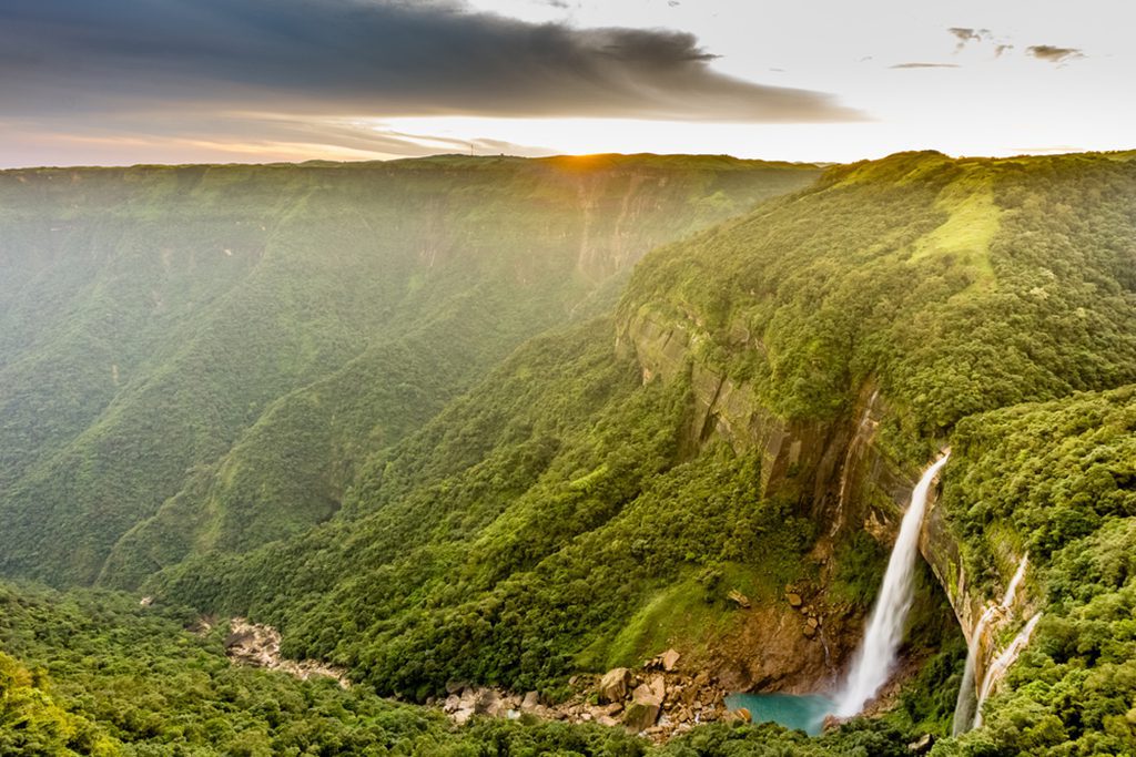 Stunning waterfall in Meghalaya, Northeast India