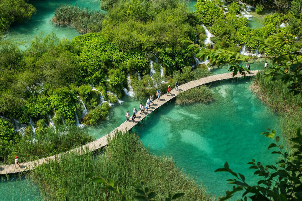 Beautiful view in Plitvice Lakes National Park in Croatia