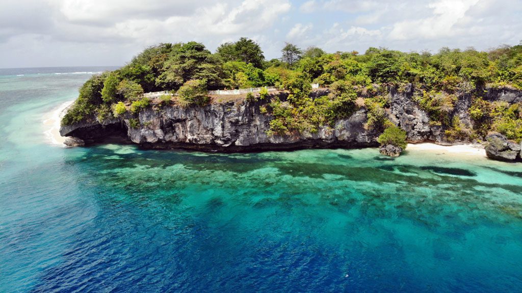 Tomia island from drone, Wakatobi, Sulawesi, Indonesia