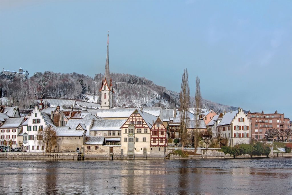 Stein am Rhein with St. Georgen Monastery and Hohenklingen Castle