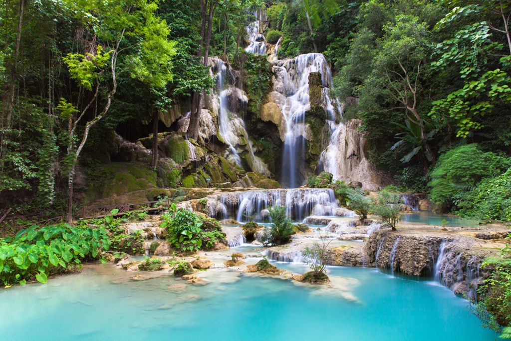 Kuang Si Waterfalls, a stunning natural wonder in Luang Phrabang, Laos