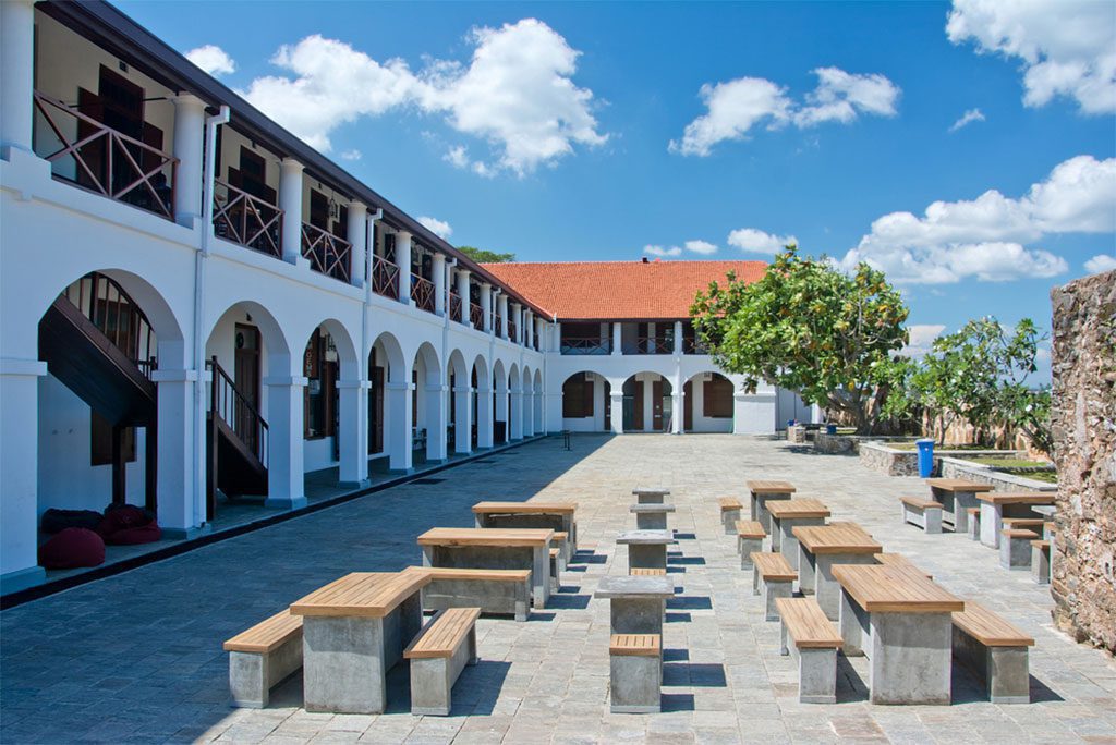 The Dutch Hospital Shopping Precinct in Galle Fort, Sri Lanka.