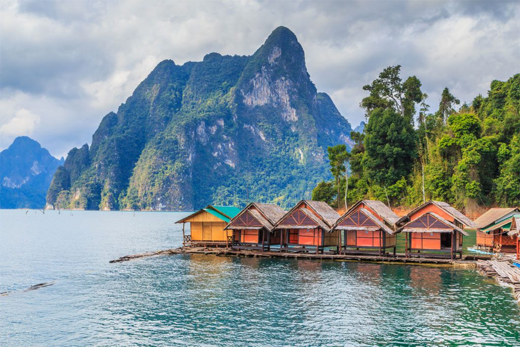 A stunning water resort in Ratchaprapha Dam at Khao Sok National Park, Surat Thani Province, Thailand