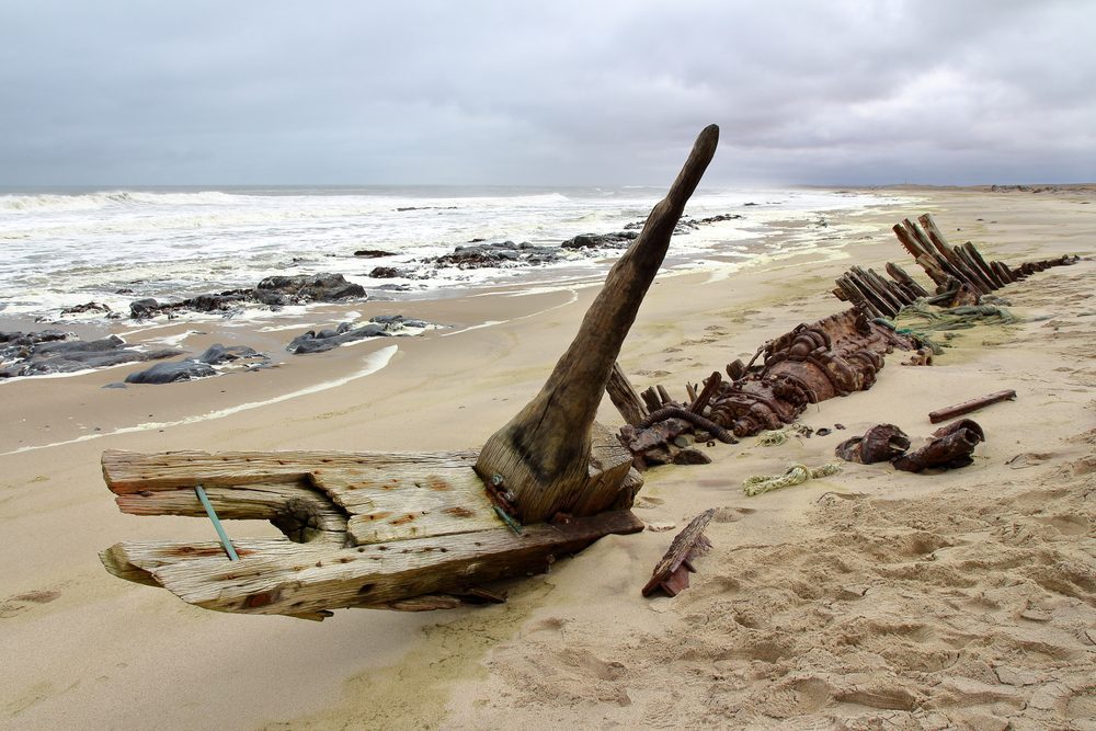 Shipwreck along Skeleton Coast