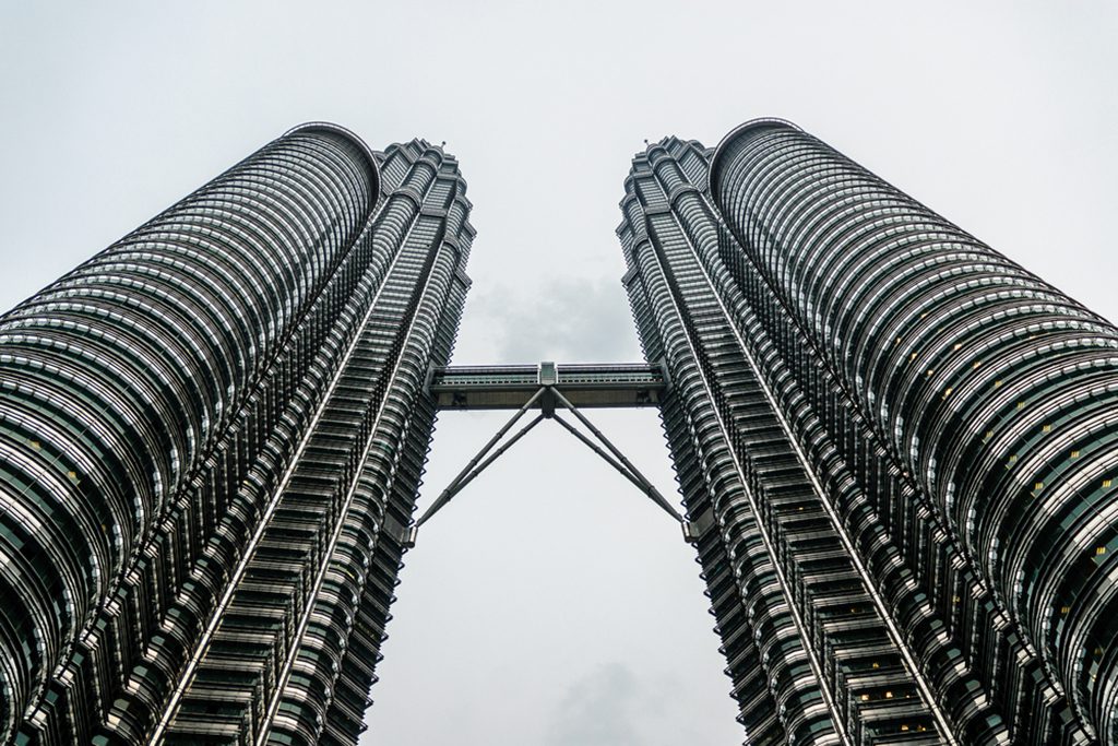 Sight of the Petronas Towers in Kuala Lumpur, Malaysia