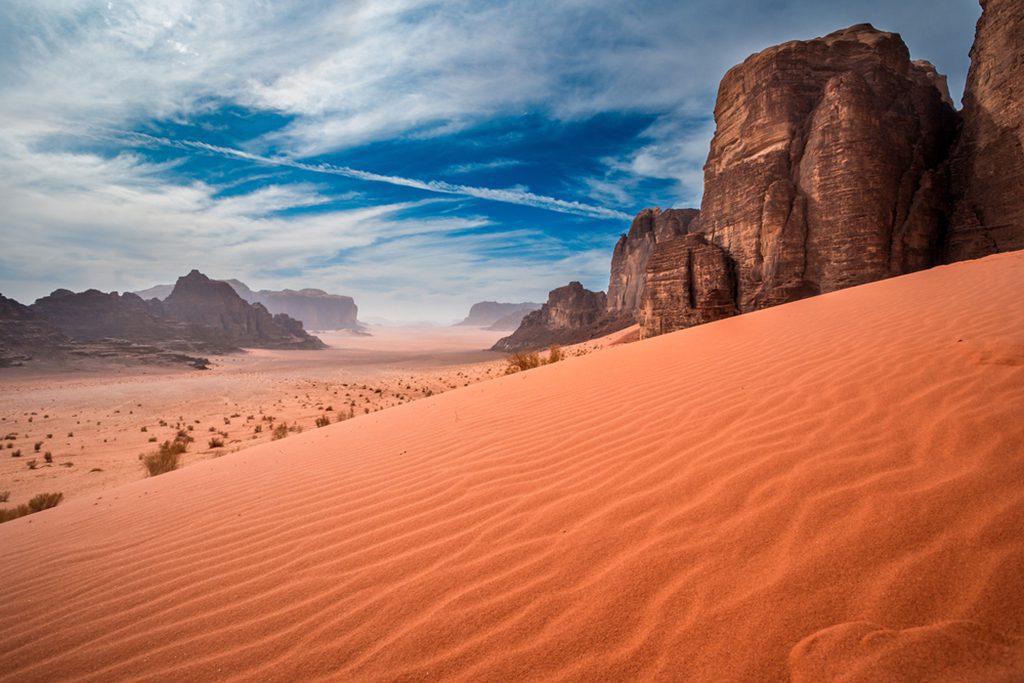 Sand dunes in Wadi Rum Desert, Jordan