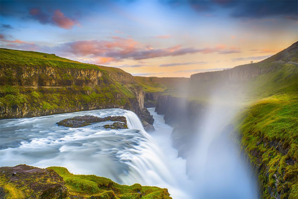 Gullfoss Falls in Iceland.