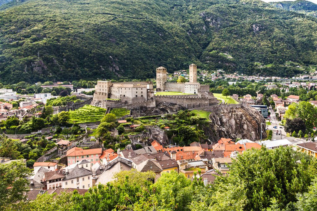 Ancient castle in the city Bellinzona, Switzerland