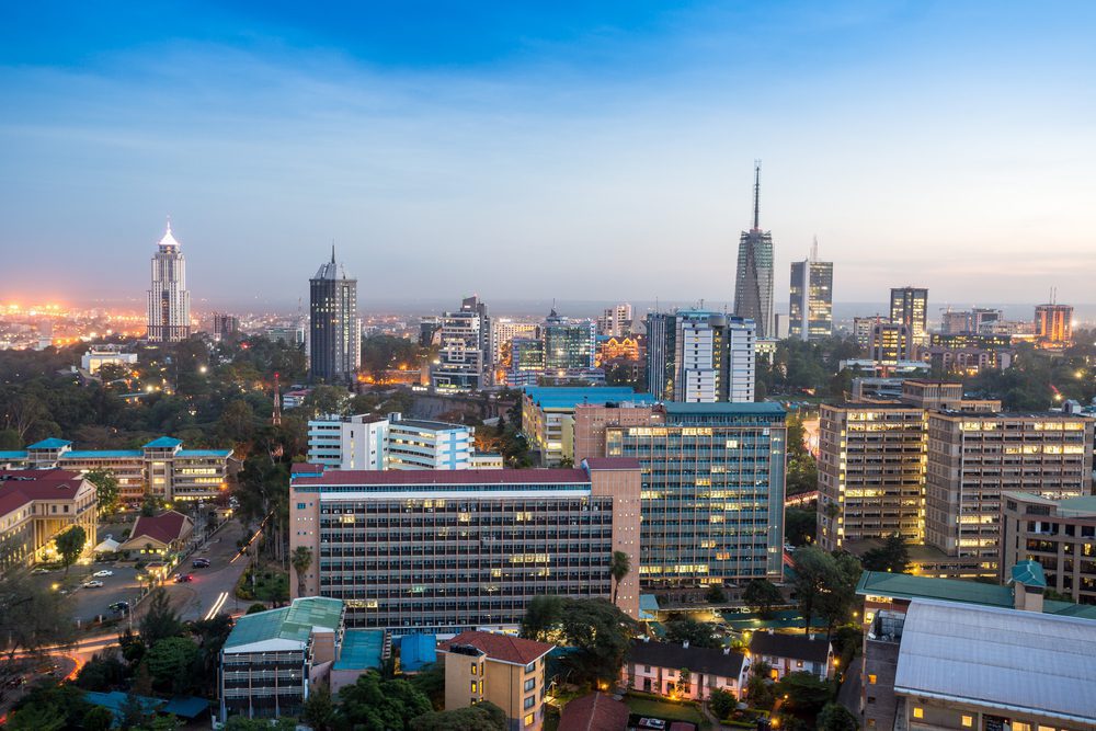Modern cityscape of Nairobi, the capital city of Kenya
