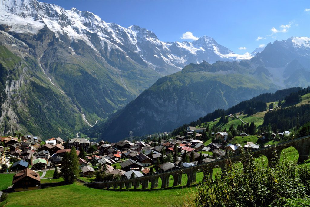 A view of the charming village of Murren in Switzerland