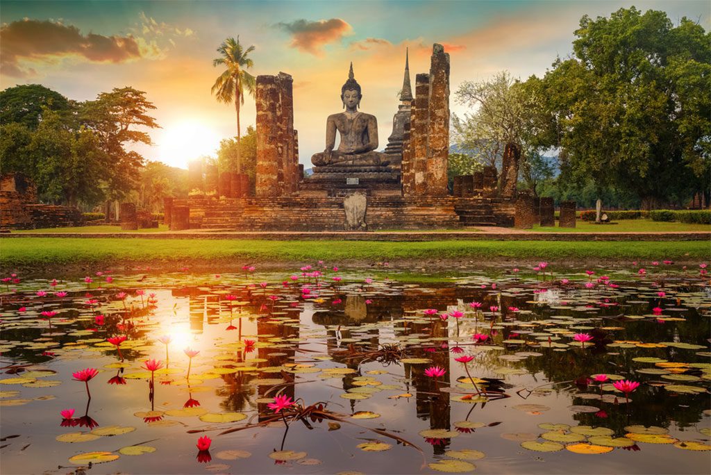 Wat Mahathat Temple in Sukhothai Historical Park, Thailand