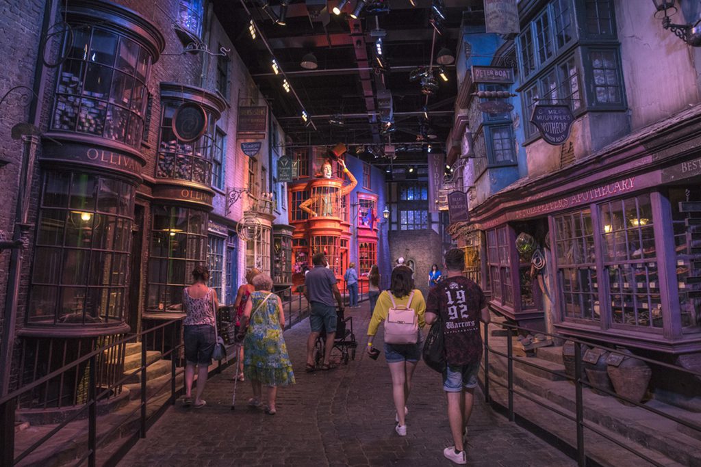 Diagon Alley movie set at Making of Harry Potter Studio Tour in Leavesden