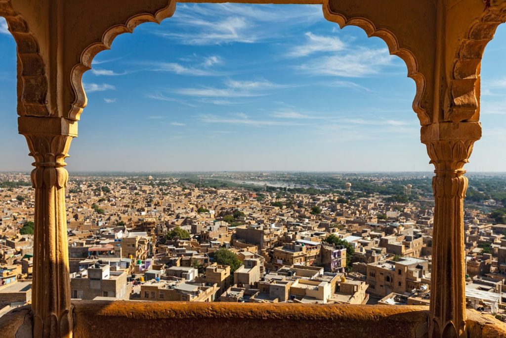 Scenic view of Jaisalmer city in Rajasthan