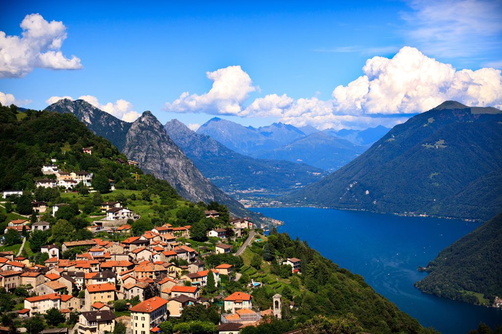 View of Citta Alta of Bergamo, Italy.