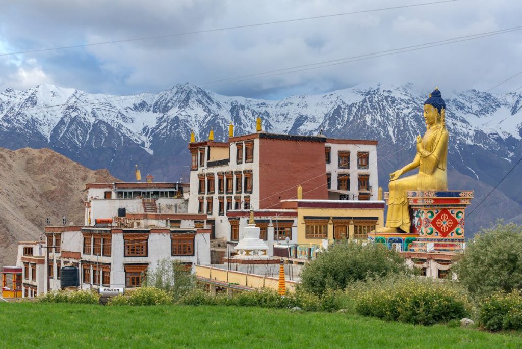 Impressive statue of Maitreya at Likir Gompa (Monastery) in Ladakh, India.